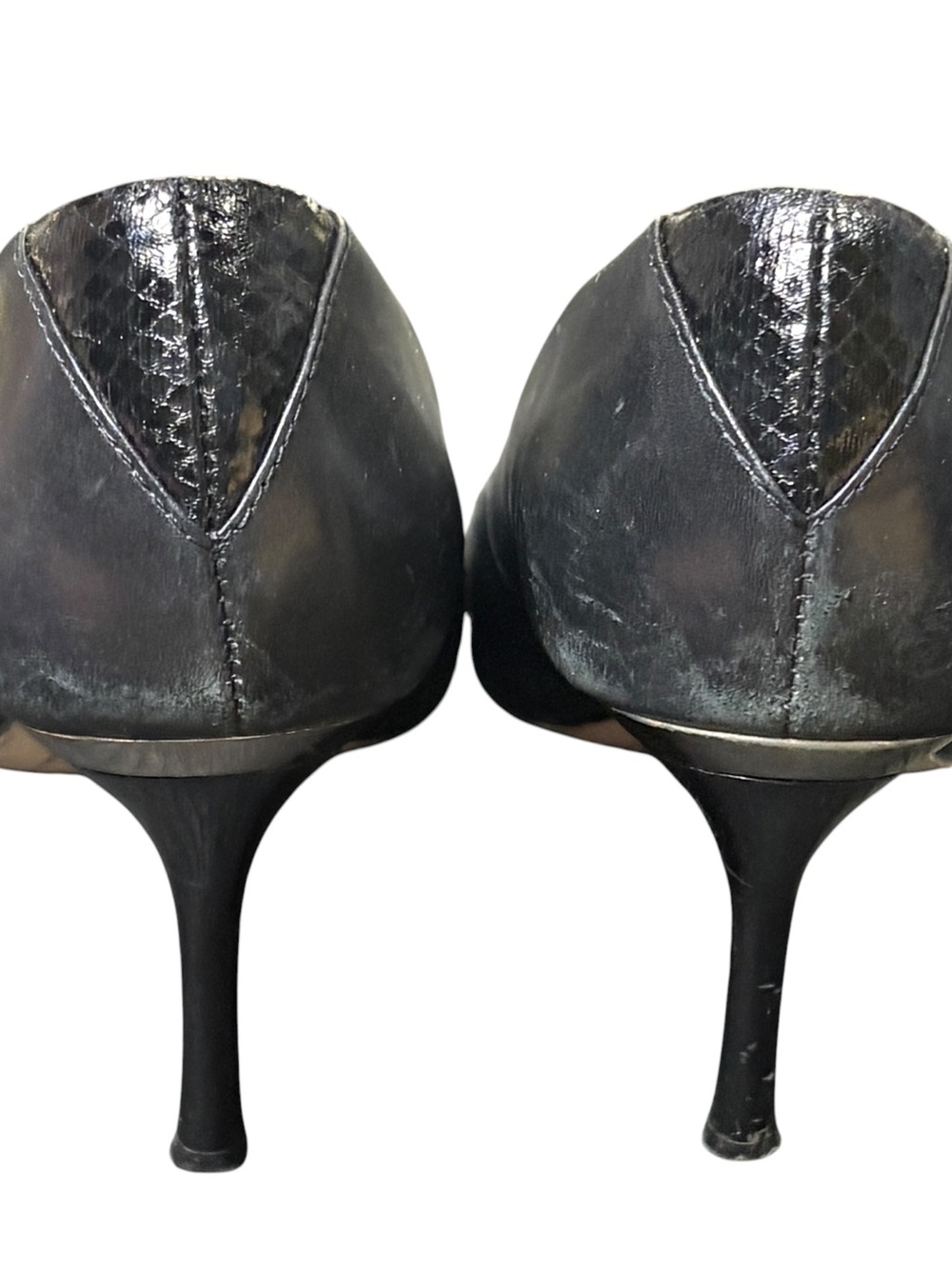 Sam Edelman Size 6 Black Leather Stiletto Pumps Heels - Picture 3 of 5